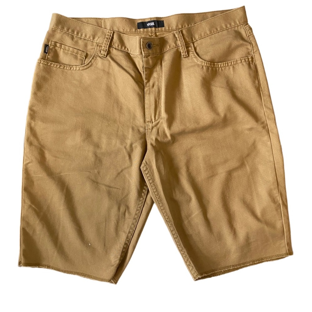 Vans Men's Brown Flat Front Khaki Shorts Waist 36